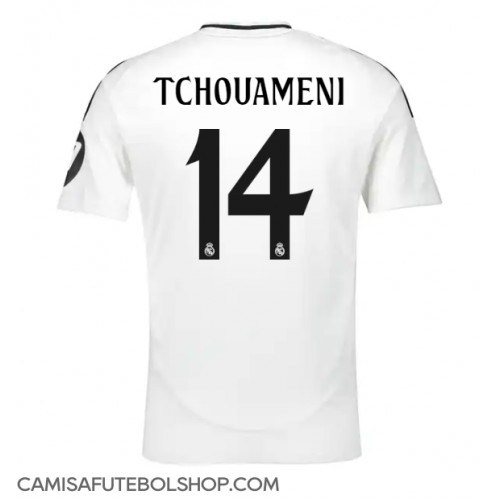 Camisa de time de futebol Real Madrid Aurelien Tchouameni #14 Replicas 1º Equipamento 2024-25 Manga Curta